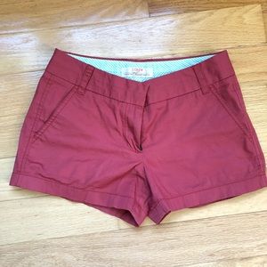 ❄️JCrew Red/Salmon Chino 3in Ins Shorts - 0